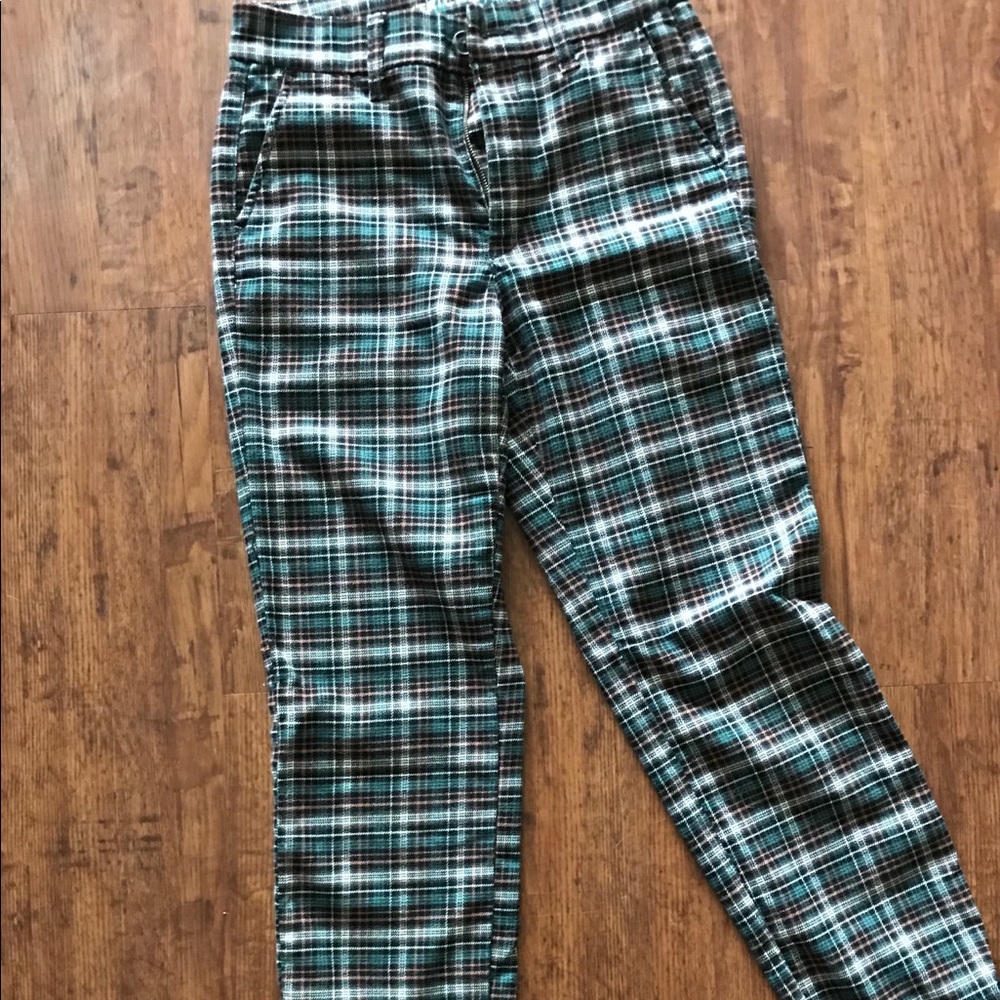 high rise plaid american eagle pants